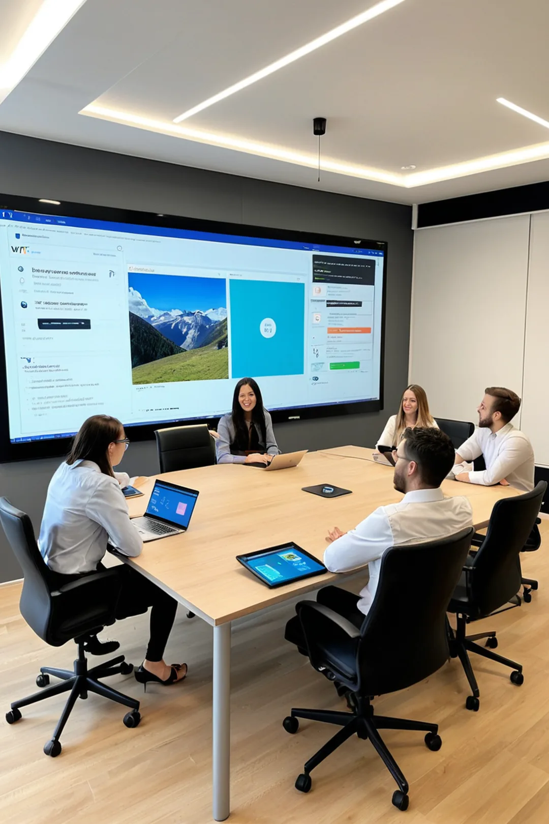 project-01-a colleagues-collaborating-around-a-table-with-a-large-screen-display-ywt1-3ywc9c